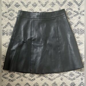 All Saints SENS Black Leather Mini Skirt